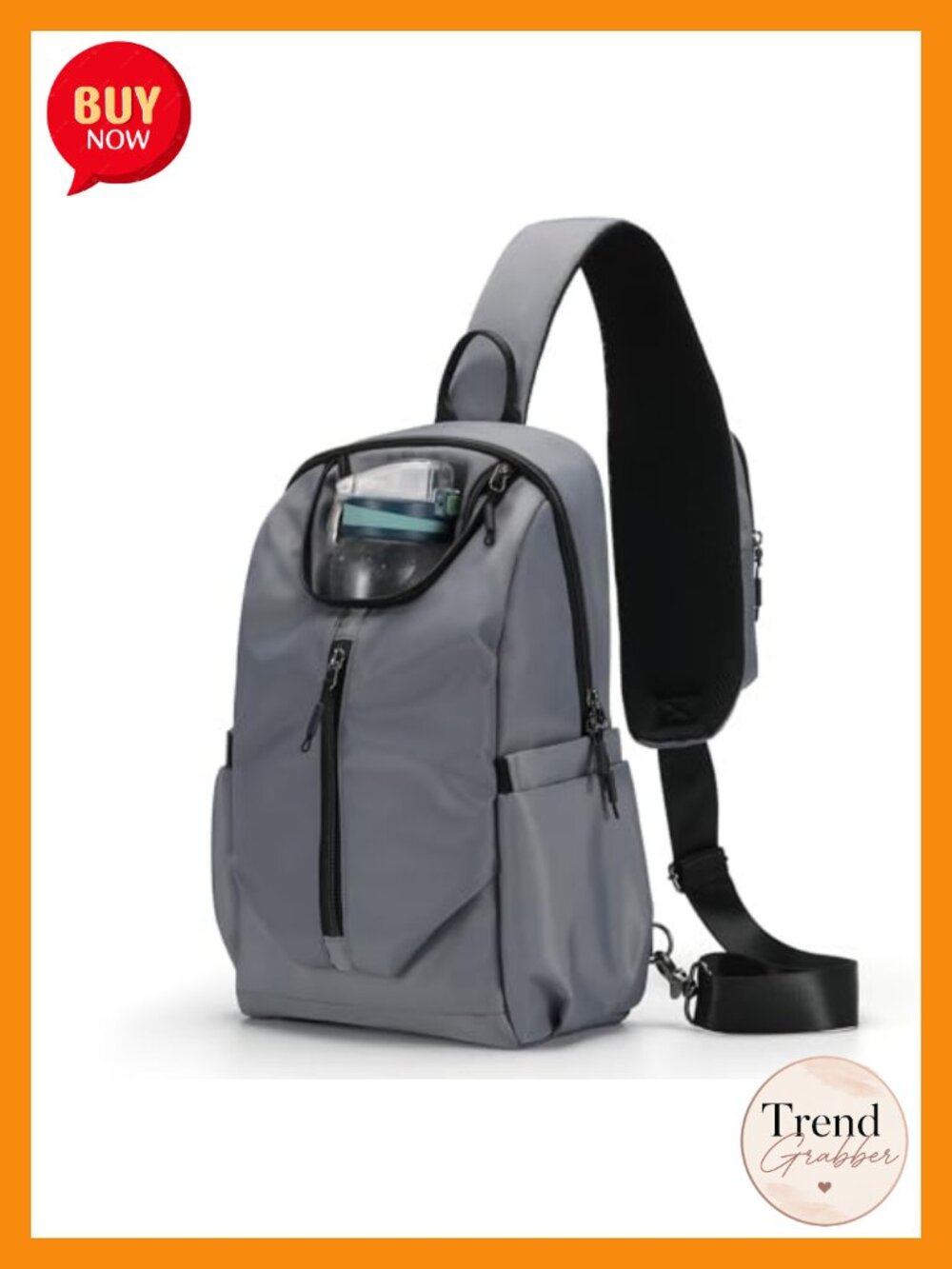 Anti Theft Sling Bag Crossbody Shoulder Bag with Water Bottle Pocket